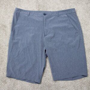 Oakley Shorts Mens 40 Blue Flat Front Polyester Stretch Athletic Athleisure 10"